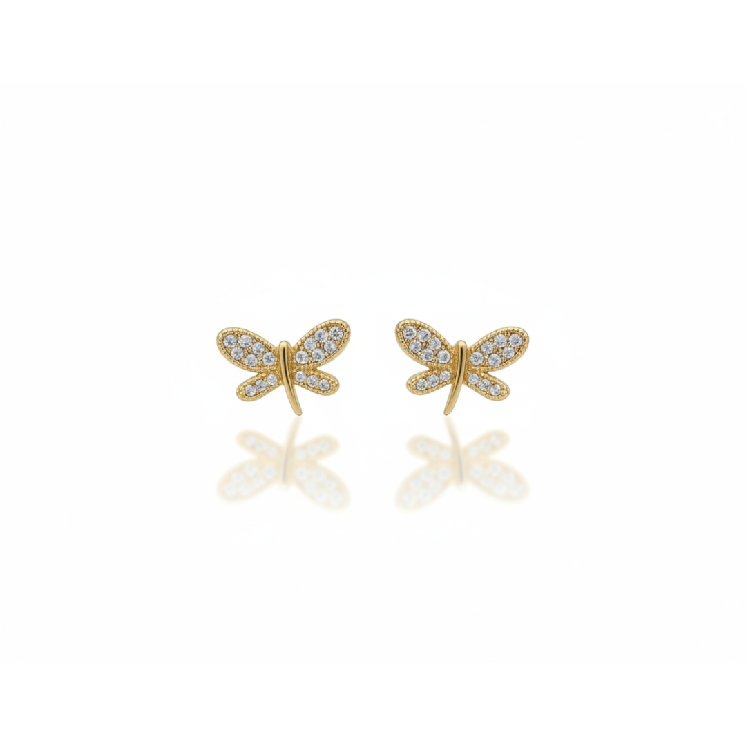 Brinco libélula com zircônia